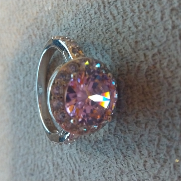 Stamped .925 Sapphire and Diamond Ring 5.4 Grams